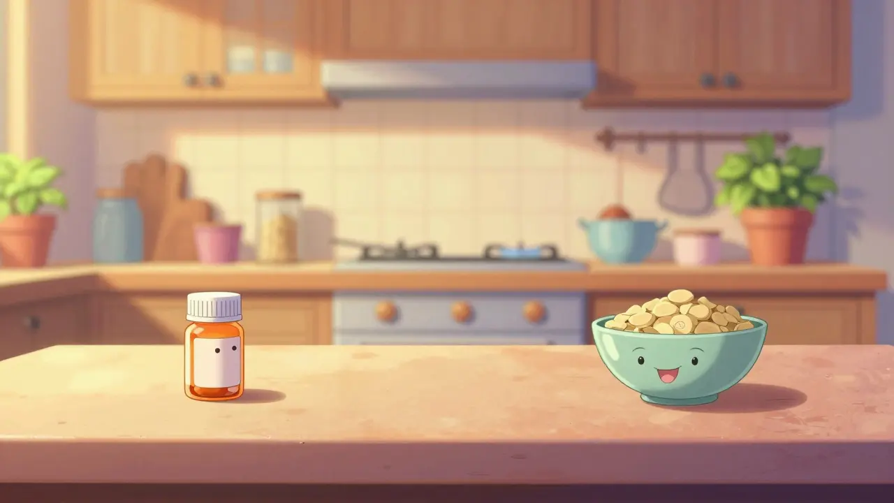 Cartoon character spacing medicine and fiber bottles
